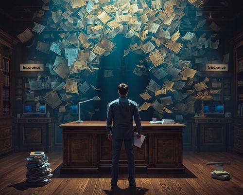 A scene symbolizing the myth that insurers do not pay claims