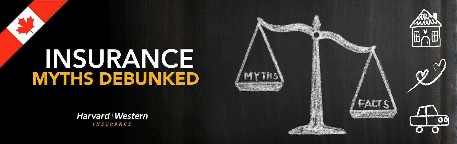 Myths or Facts Concept with house heart and car