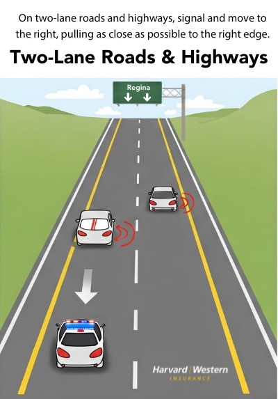 Two-Lane Roads police vehicle passing image