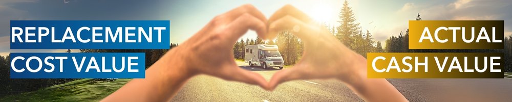 Image of motorhome being centered around hands shaping a heart
